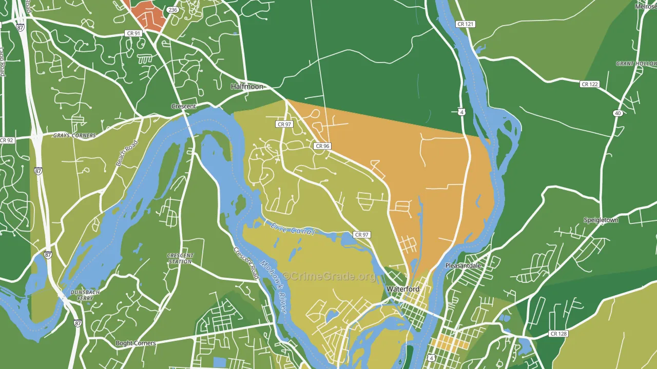 Waterford, NY Map of Drug-Related Crime Rates