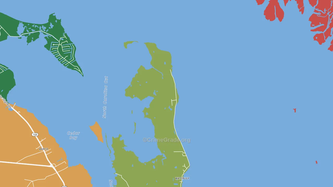 Waterlily, NC Map of Drug-Related Crime Rates