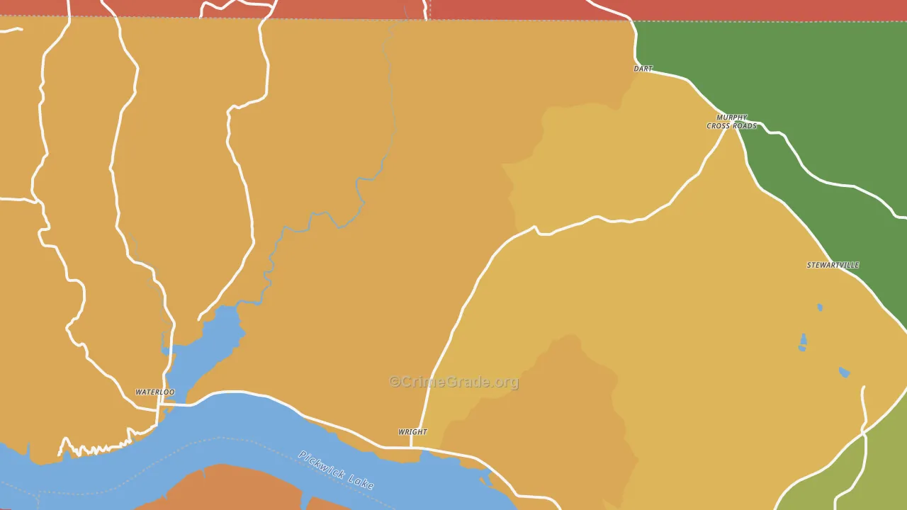 Waterloo, AL Map of Drug-Related Crime Rates