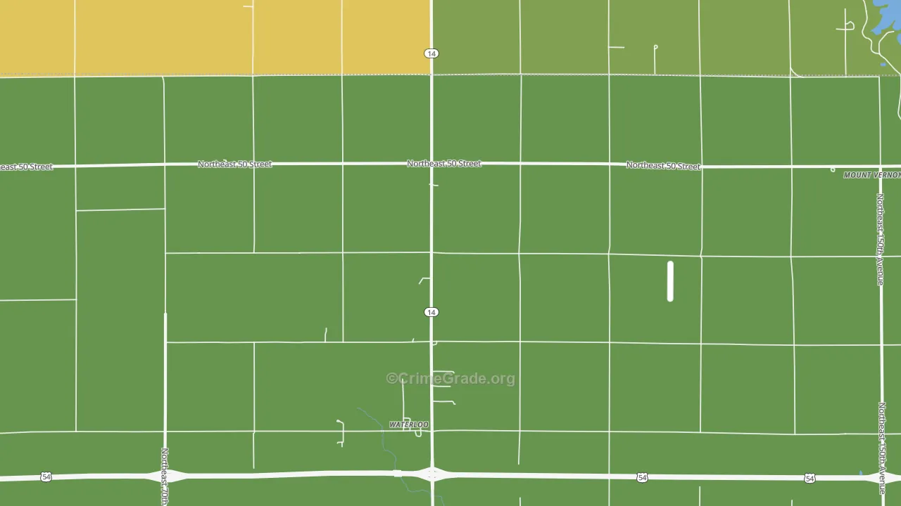 Waterloo, KS Map of Drug-Related Crime Rates
