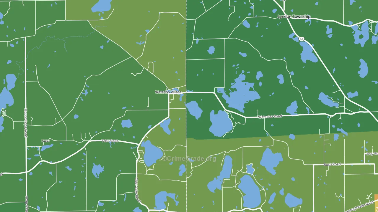 Waterloo, MI Map of Drug-Related Crime Rates