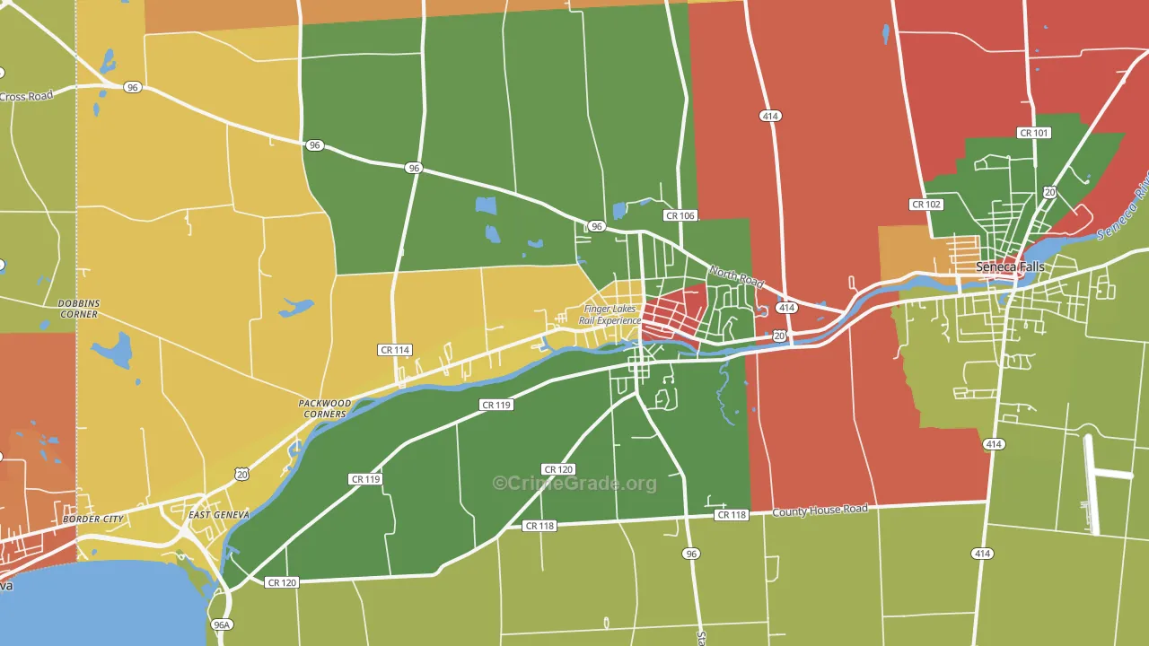 Waterloo, NY Map of Drug-Related Crime Rates