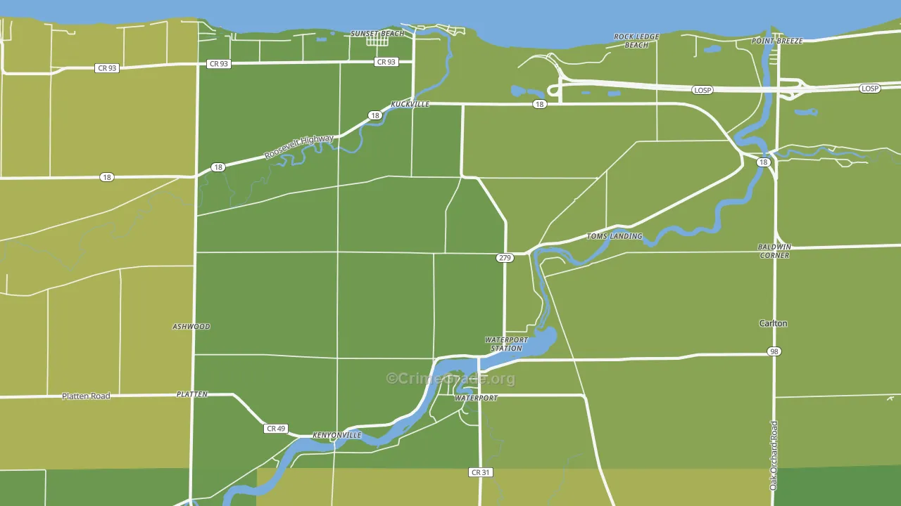 Waterport, NY Map of Drug-Related Crime Rates