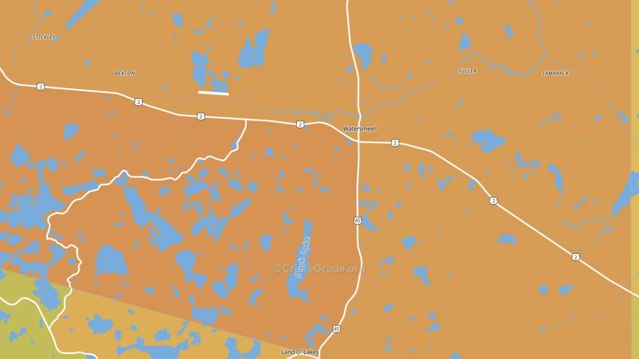 Watersmeet, MI Map of Drug-Related Crime Rates