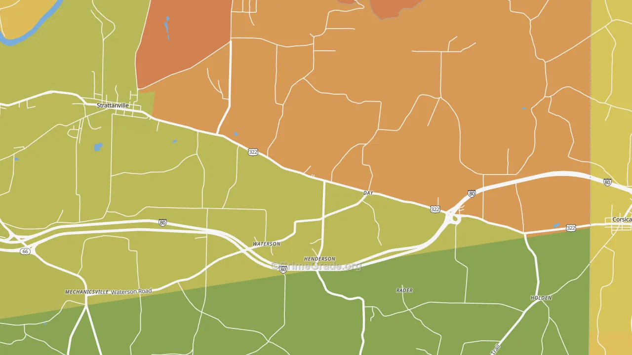 Waterson, PA Map of Drug-Related Crime Rates