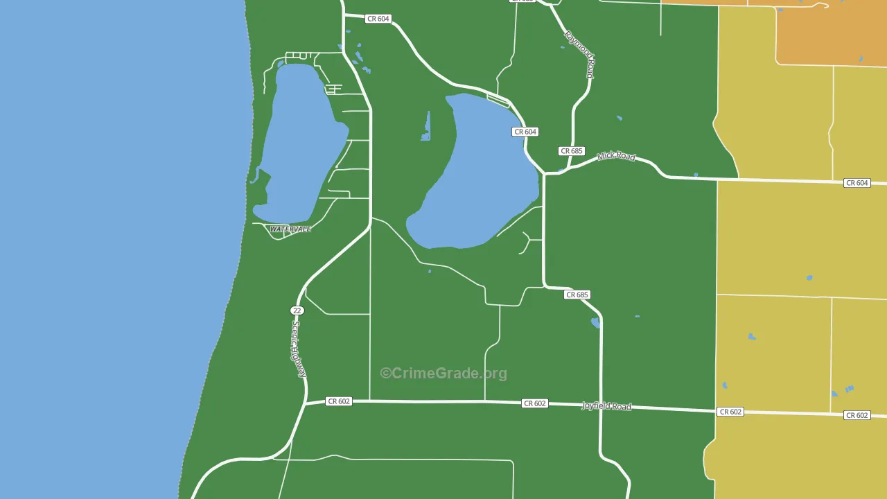 Watervale, MI Map of Drug-Related Crime Rates