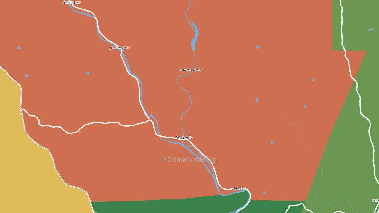 Waterville, PA Map of Drug-Related Crime Rates