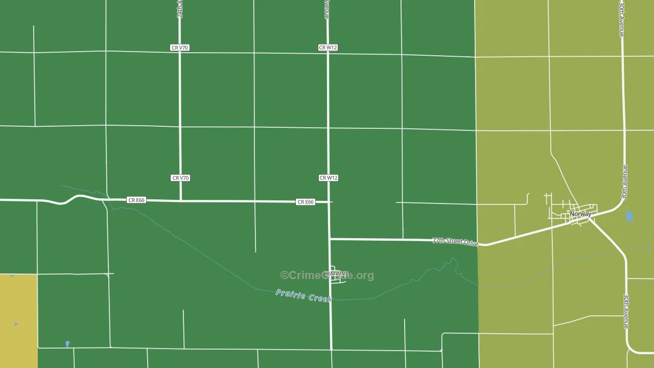 Watkins, IA Map of Drug-Related Crime Rates