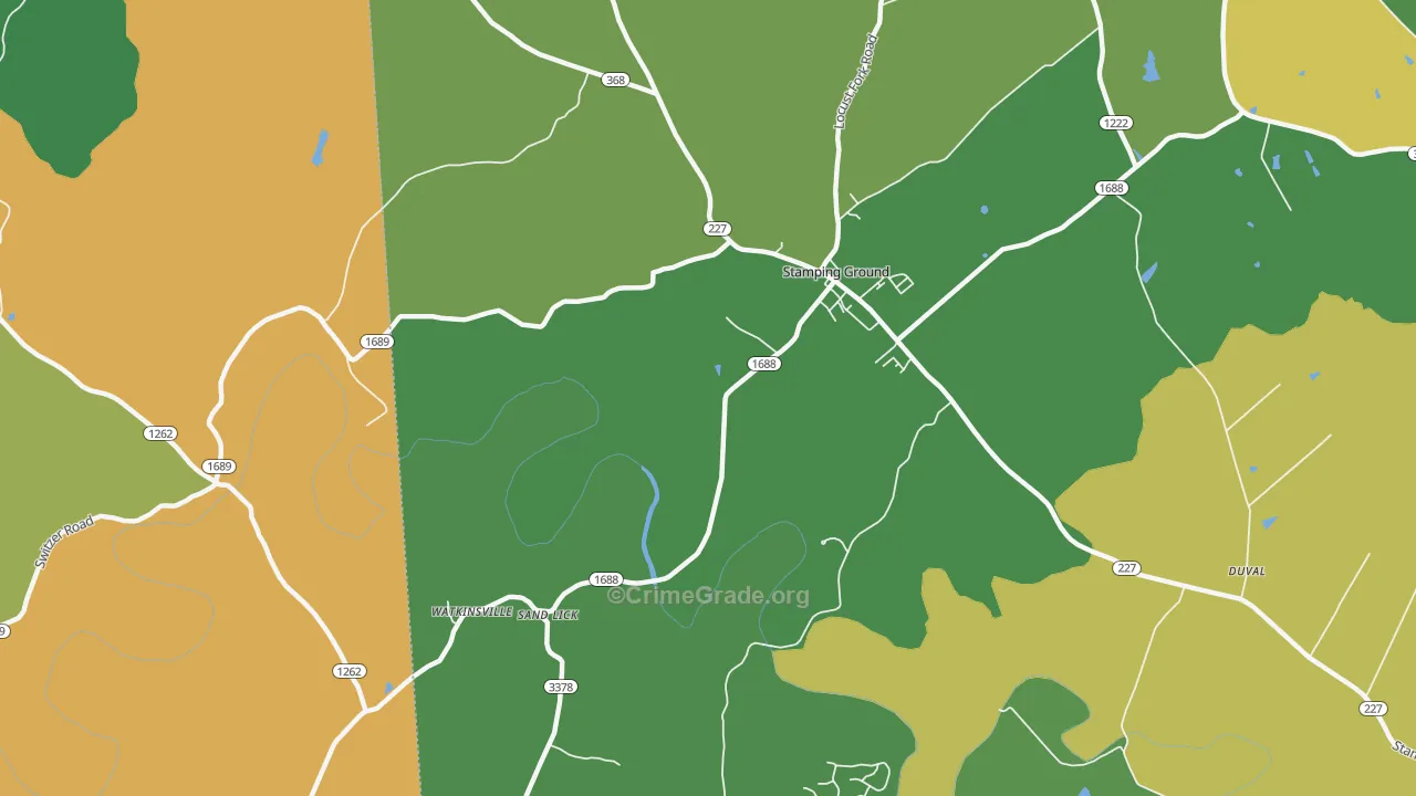 Watkinsville, KY Map of Drug-Related Crime Rates