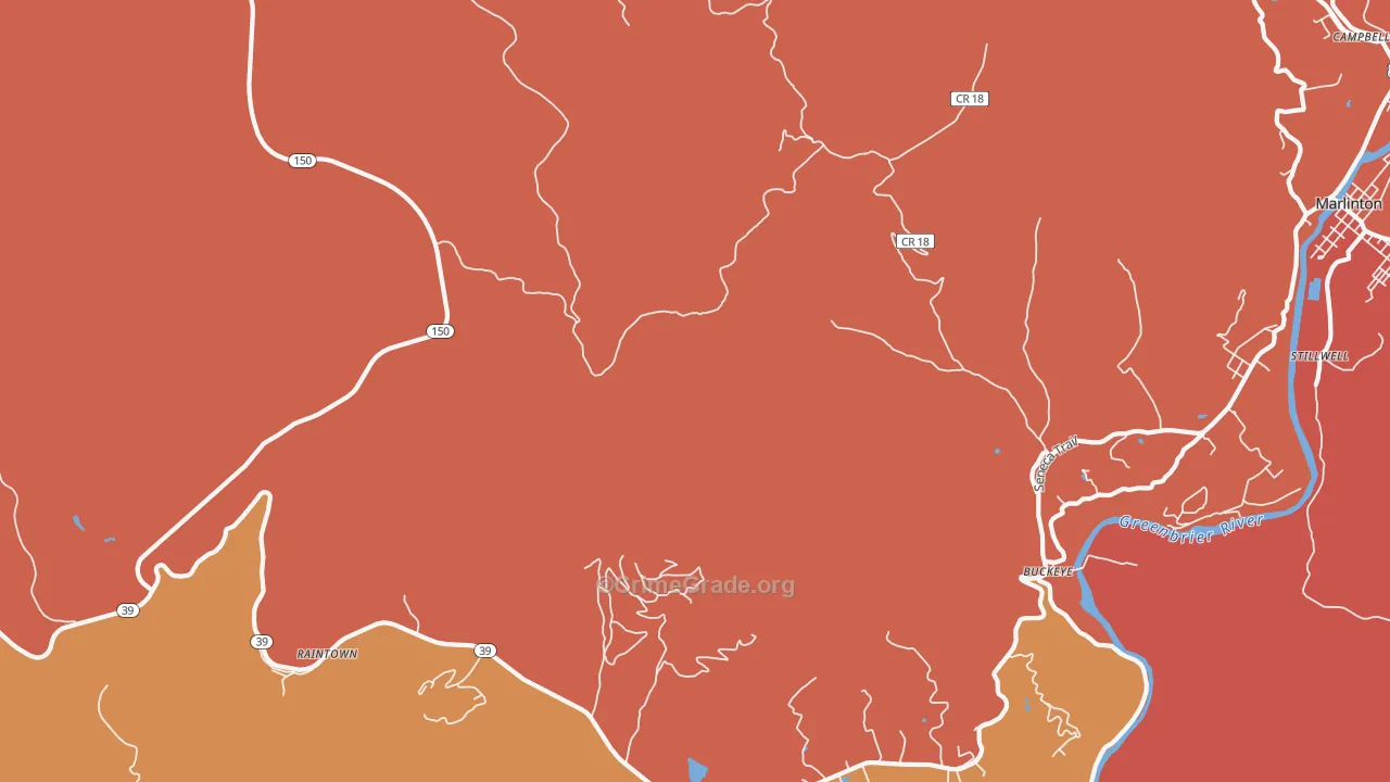 Watoga, WV Map of Drug-Related Crime Rates