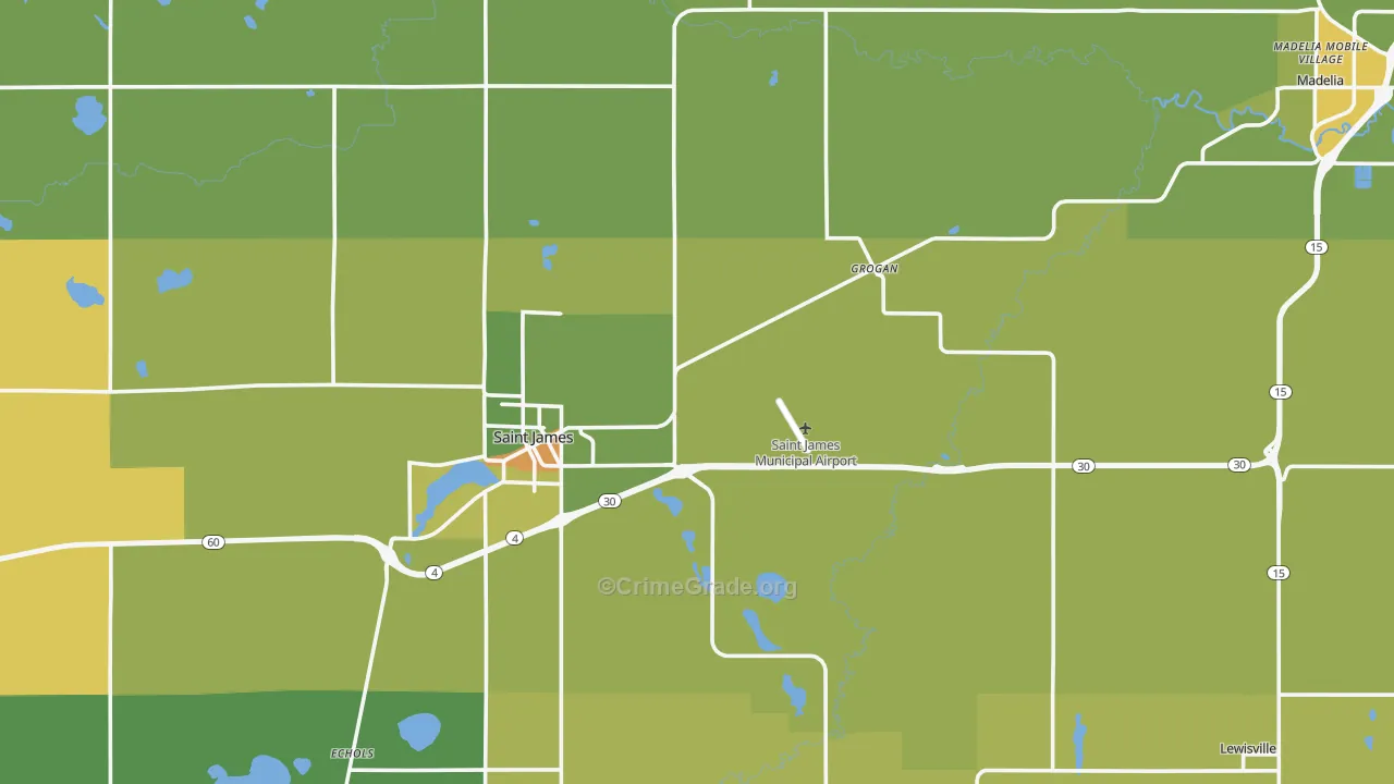 Watonwan County, MN Map of Drug-Related Crime Rates