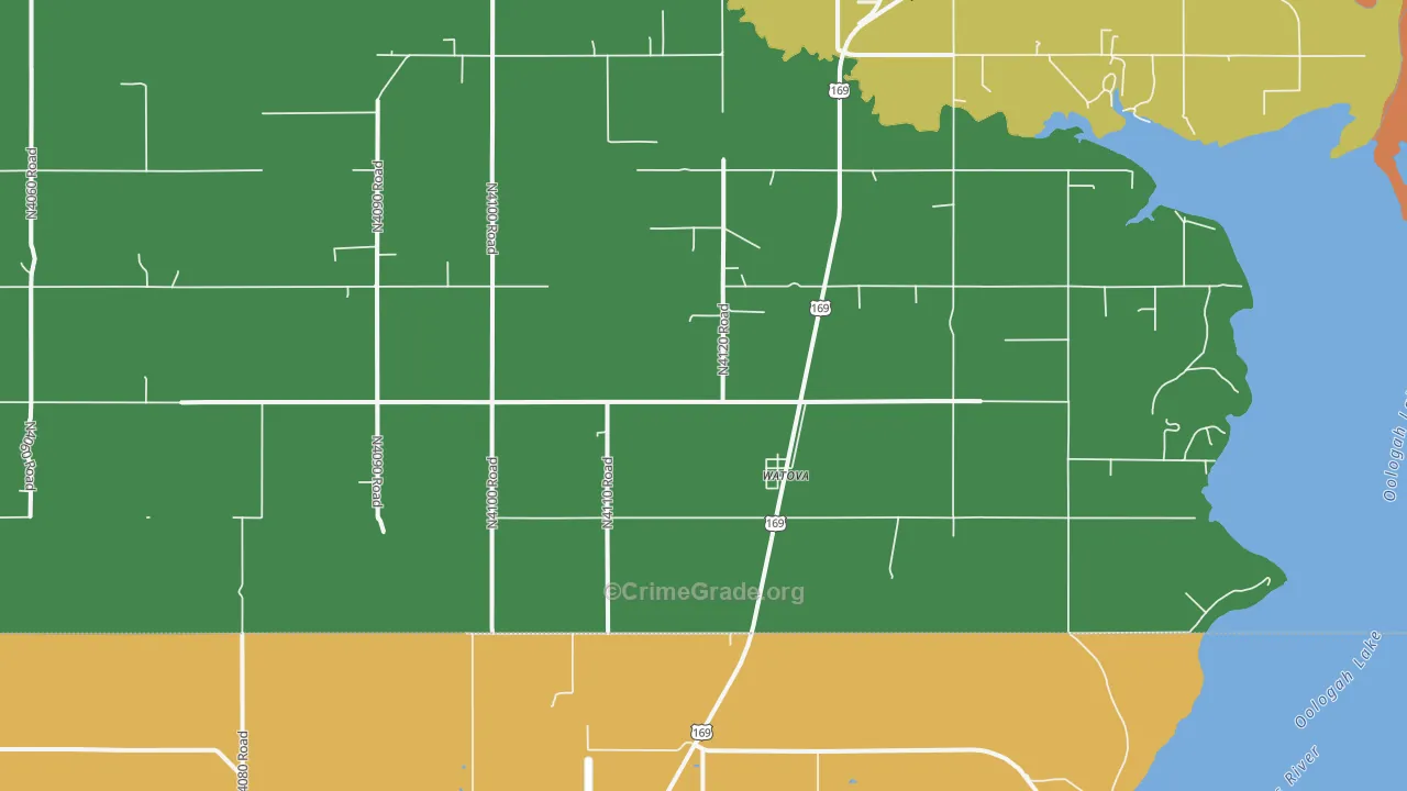 Watova, OK Map of Drug-Related Crime Rates