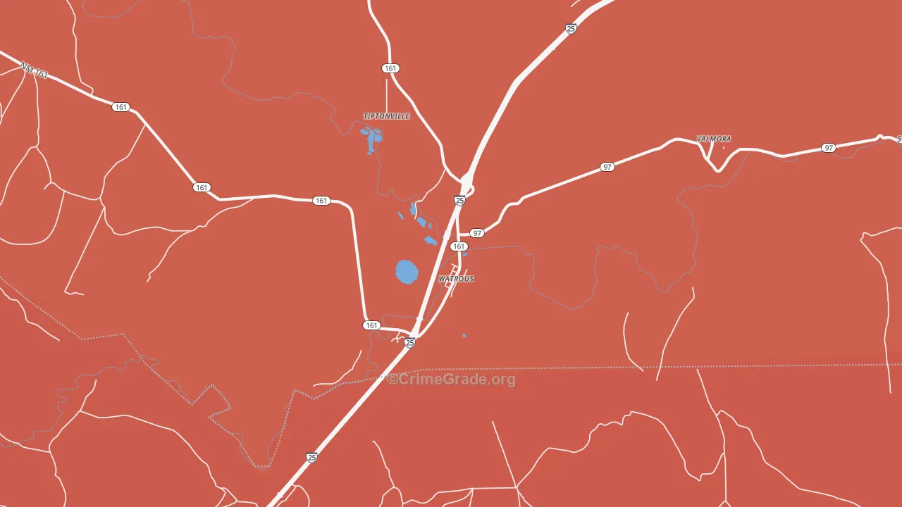 Watrous, NM Map of Drug-Related Crime Rates