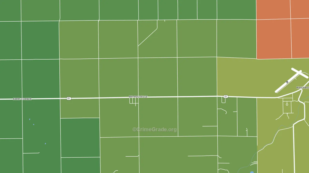 Watrousville, MI Map of Drug-Related Crime Rates