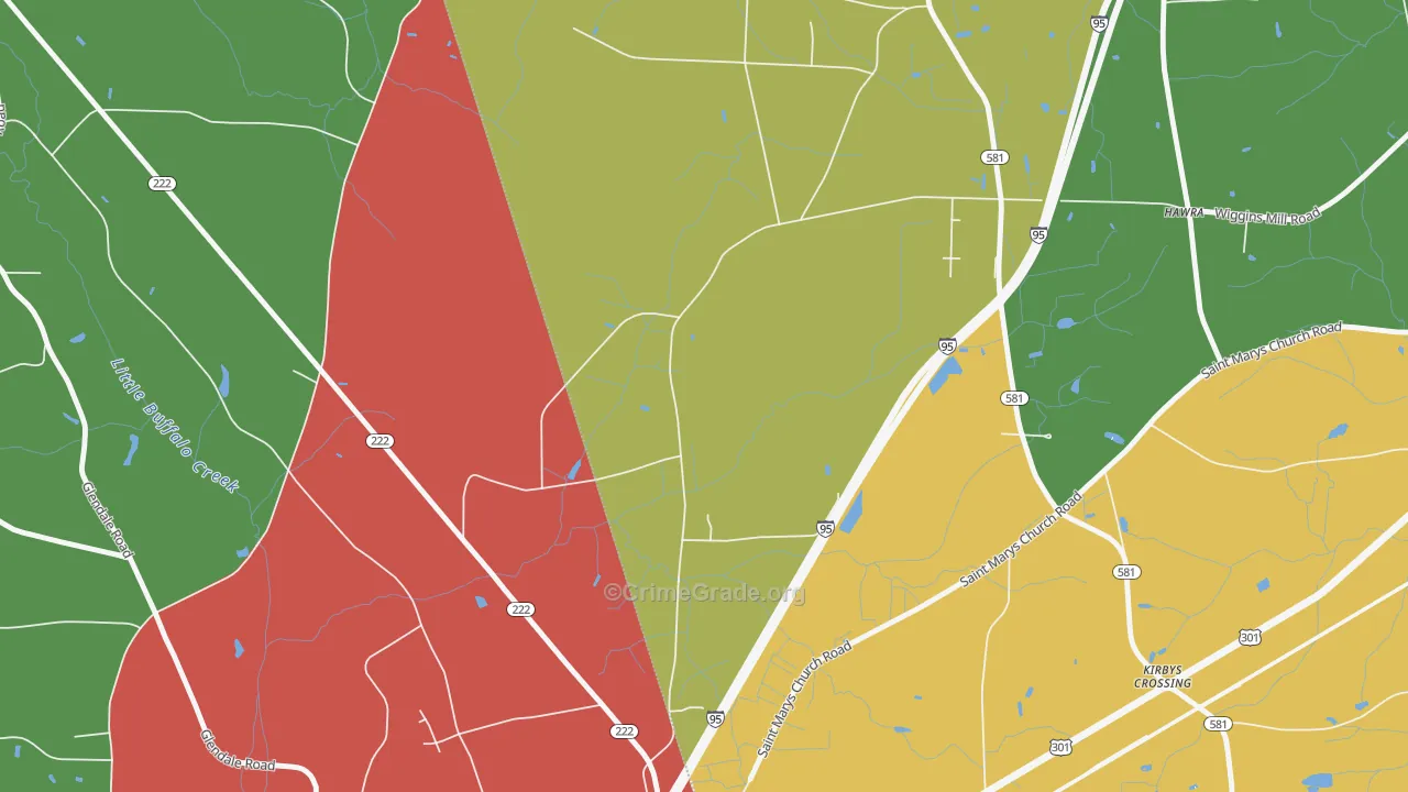 Watson Crossroads, NC Map of Drug-Related Crime Rates