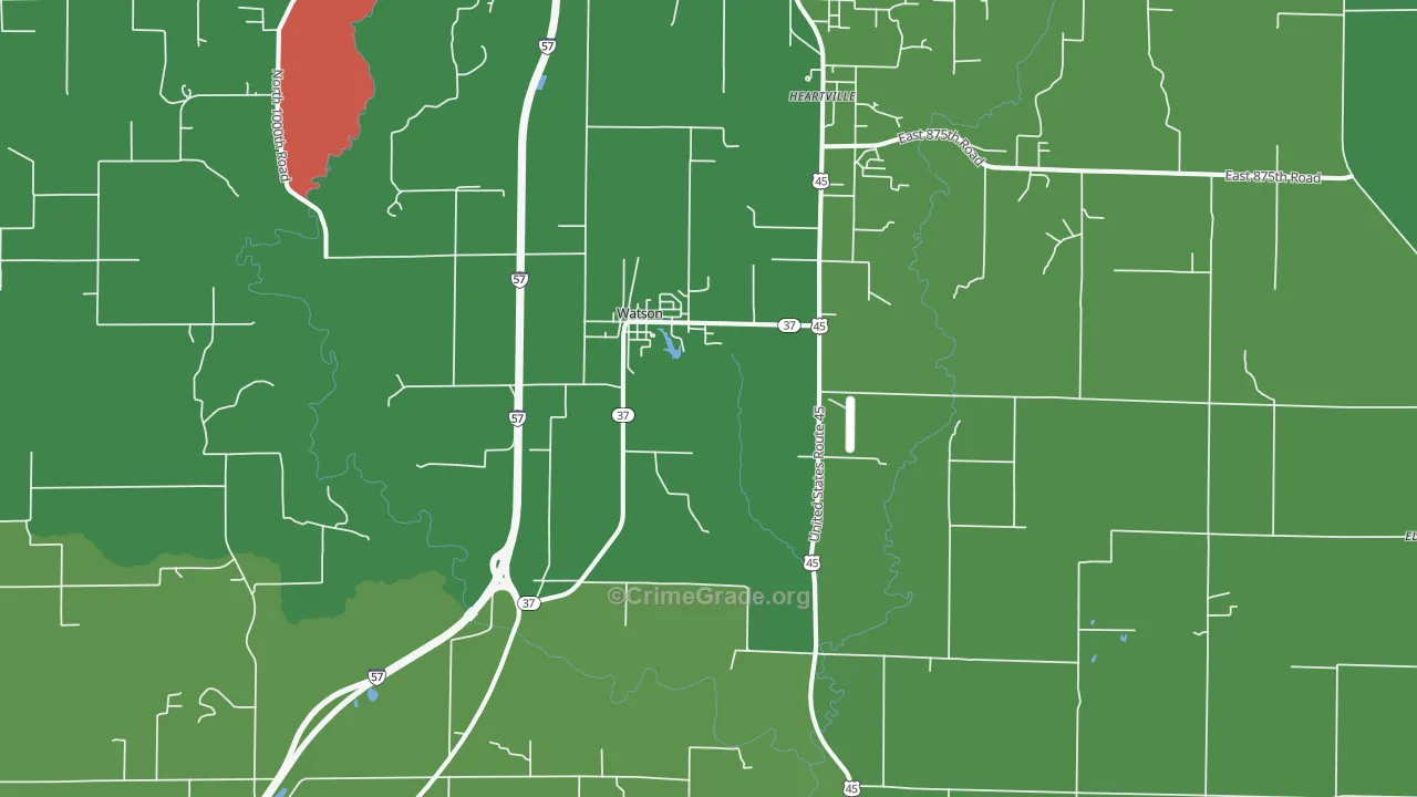 Watson, IL Map of Drug-Related Crime Rates