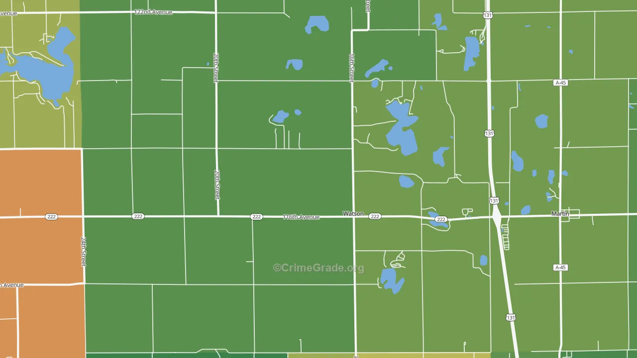 Watson, MI Map of Drug-Related Crime Rates