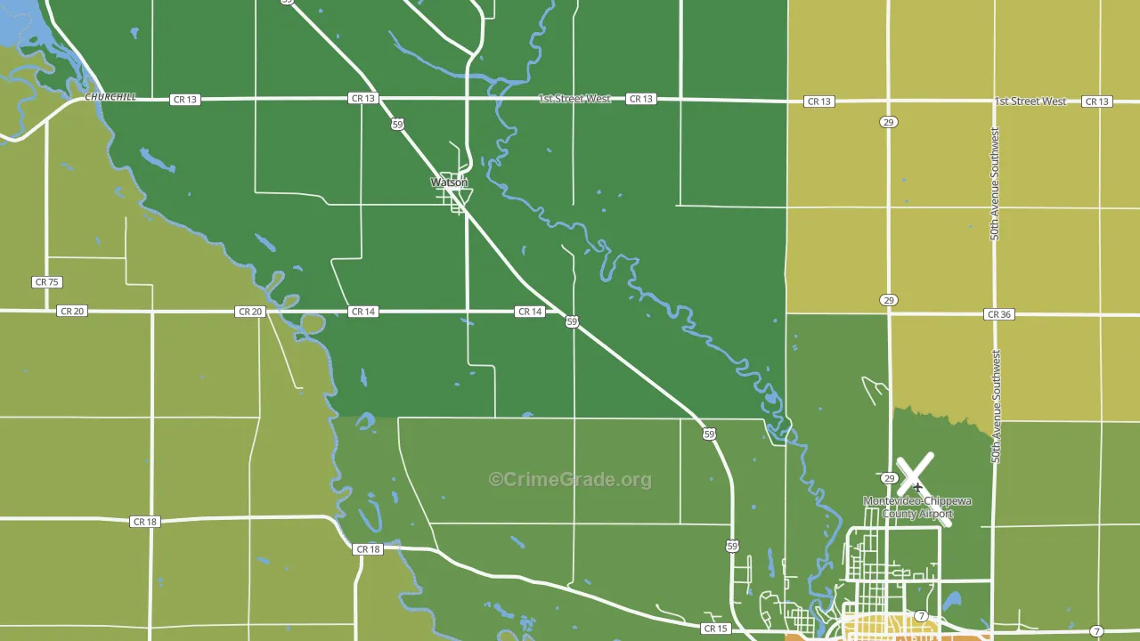Watson, MN Map of Drug-Related Crime Rates