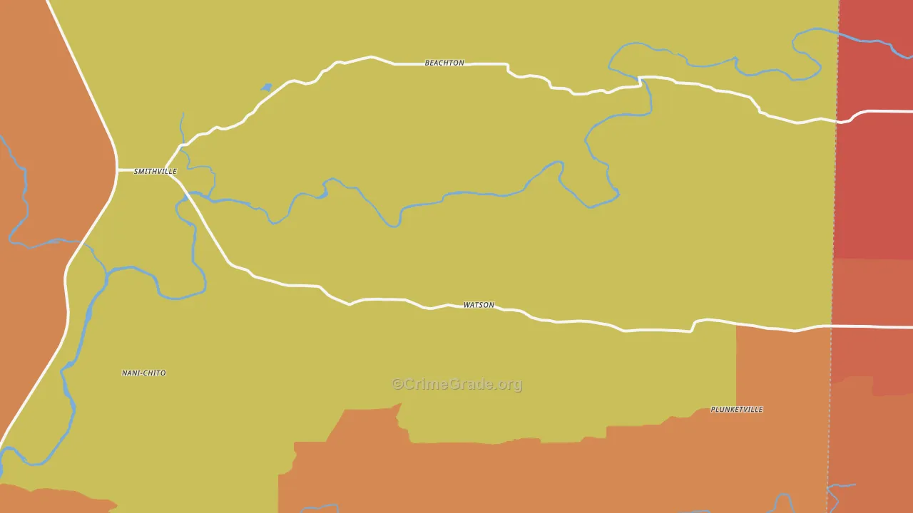 Watson, OK Map of Drug-Related Crime Rates