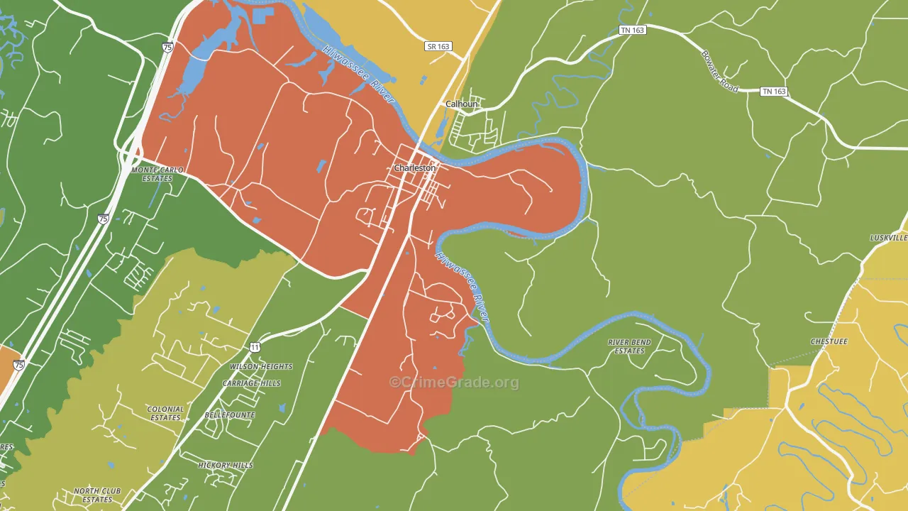 Watt Heights, TN Map of Drug-Related Crime Rates
