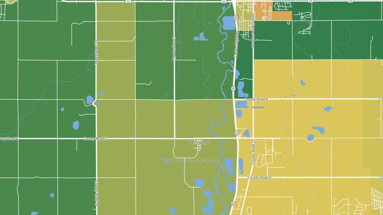 Wattenberg, CO Map of Drug-Related Crime Rates