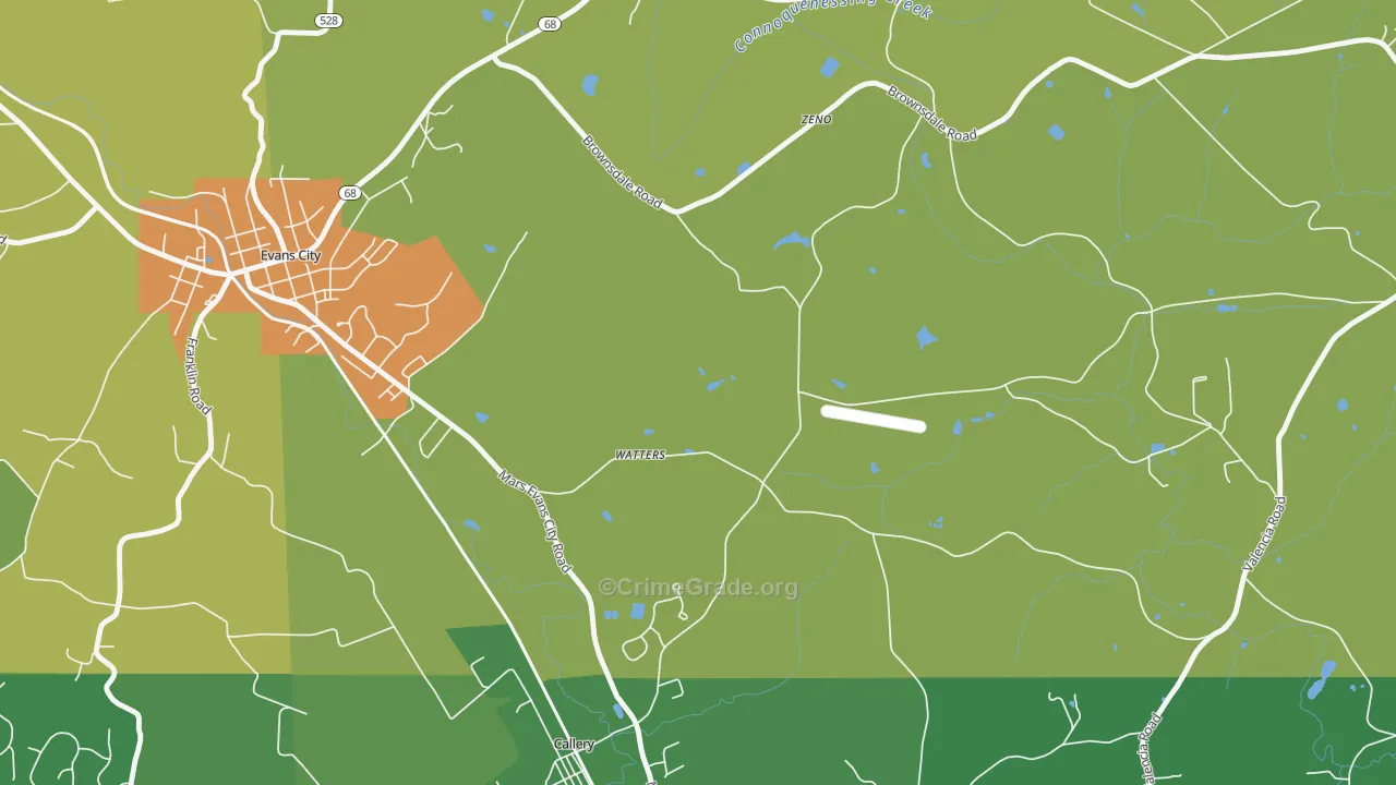 Watters, PA Map of Drug-Related Crime Rates