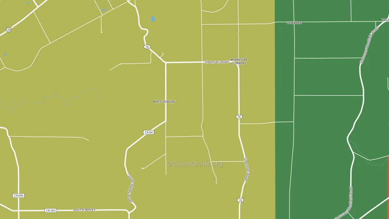 Wattlesburg, NY Map of Drug-Related Crime Rates