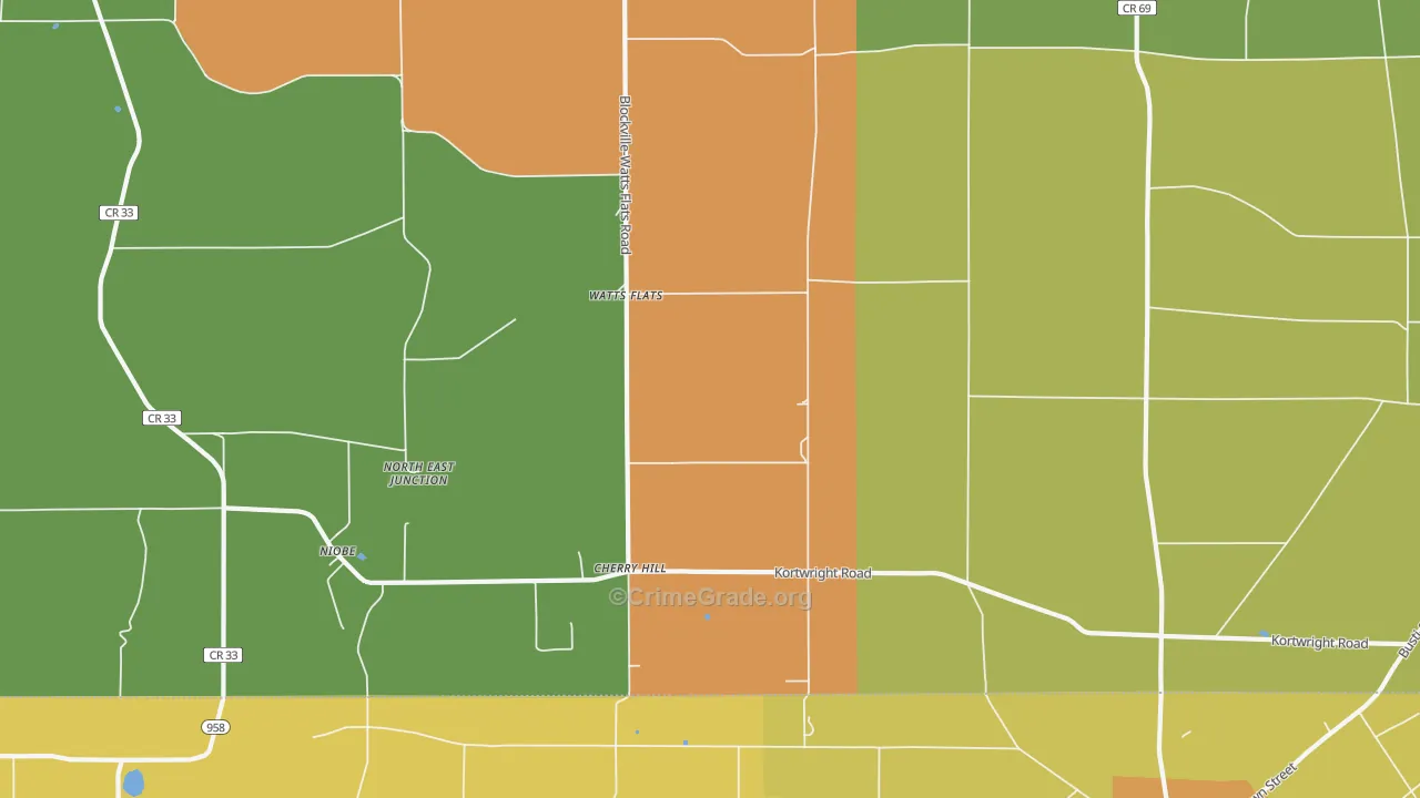 Watts Flats, NY Map of Drug-Related Crime Rates