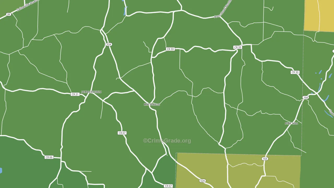 Wattsville, OH Map of Drug-Related Crime Rates