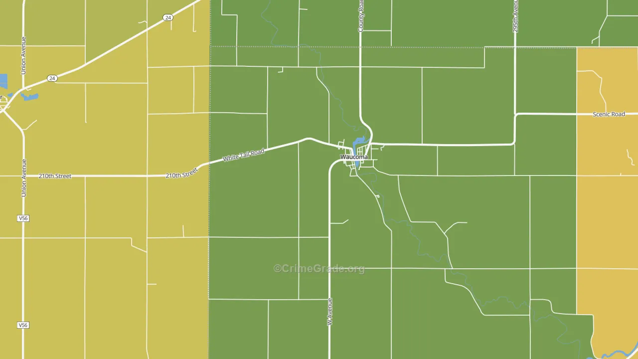 Waucoma, IA Map of Drug-Related Crime Rates