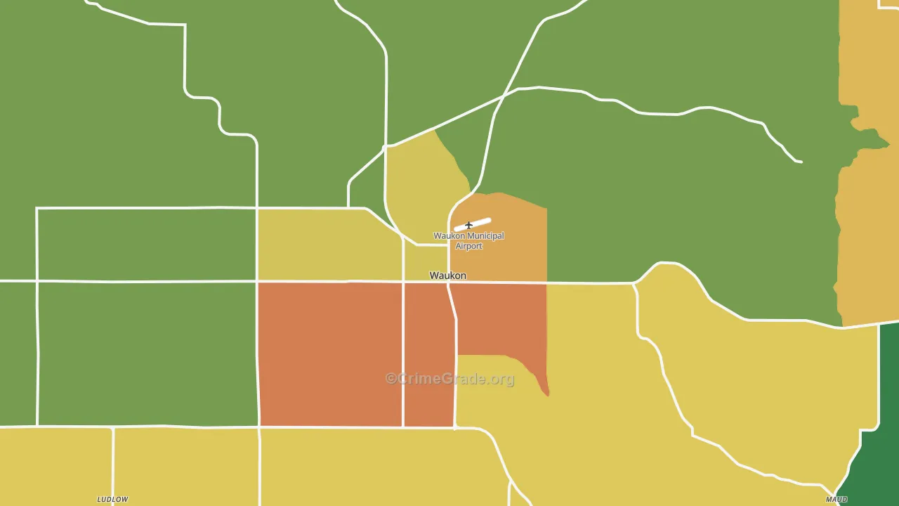 Waukon, IA Map of Drug-Related Crime Rates