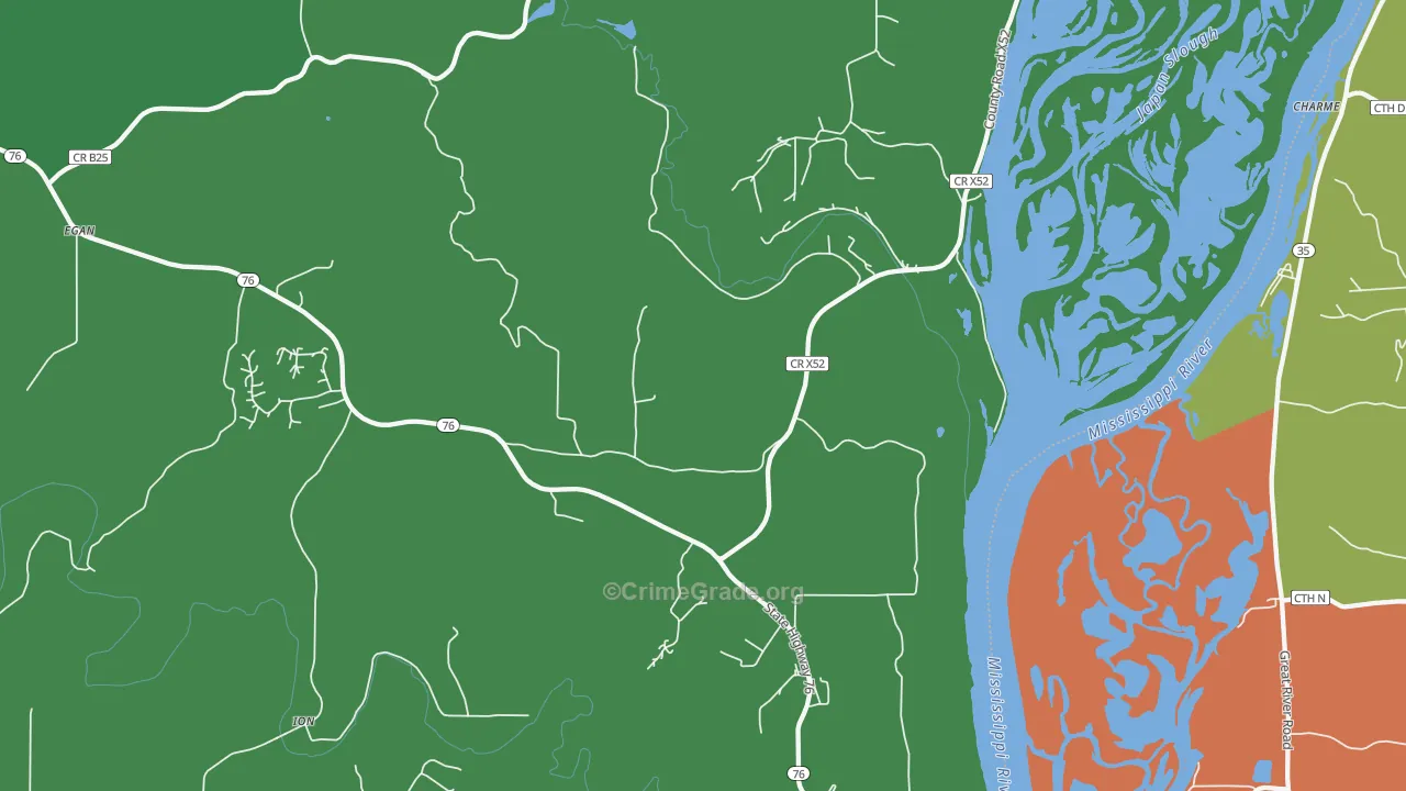 Waukon Junction, IA Map of Drug-Related Crime Rates