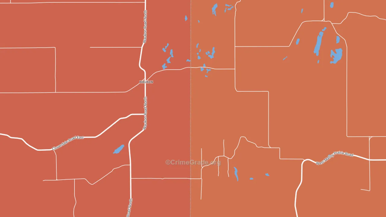 Waukon, WA Map of Drug-Related Crime Rates