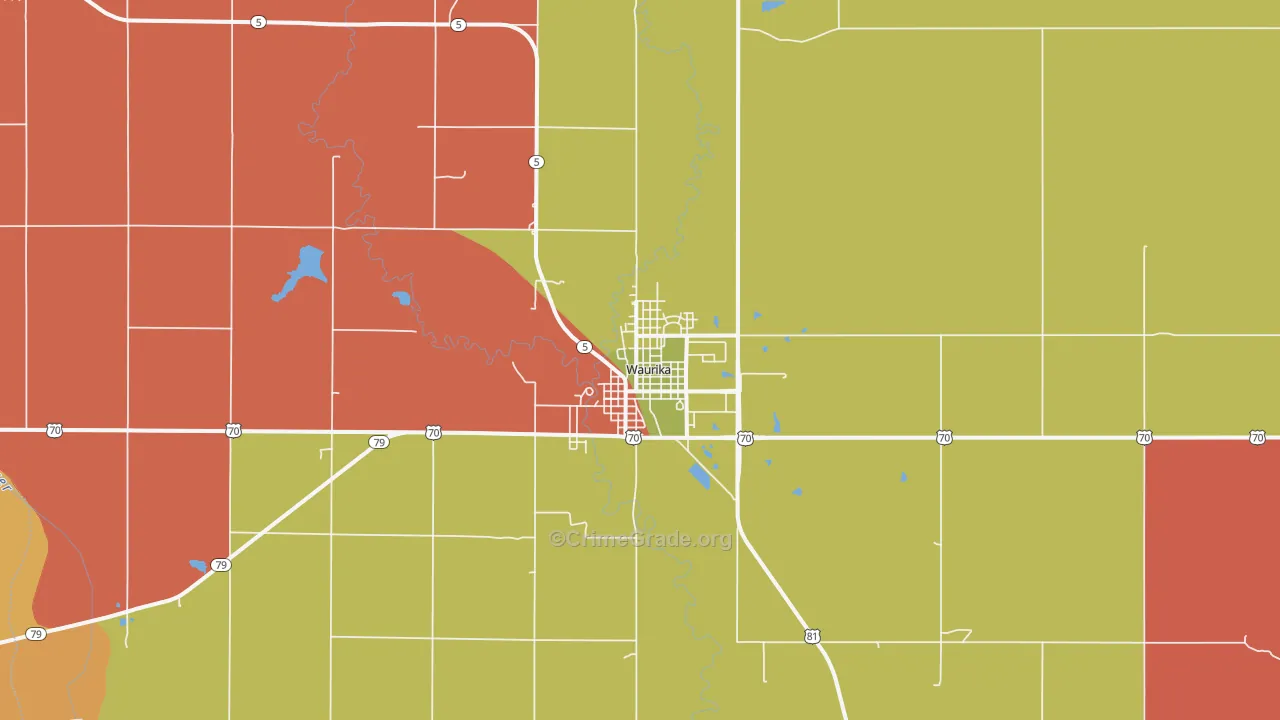 Waurika, OK Map of Drug-Related Crime Rates