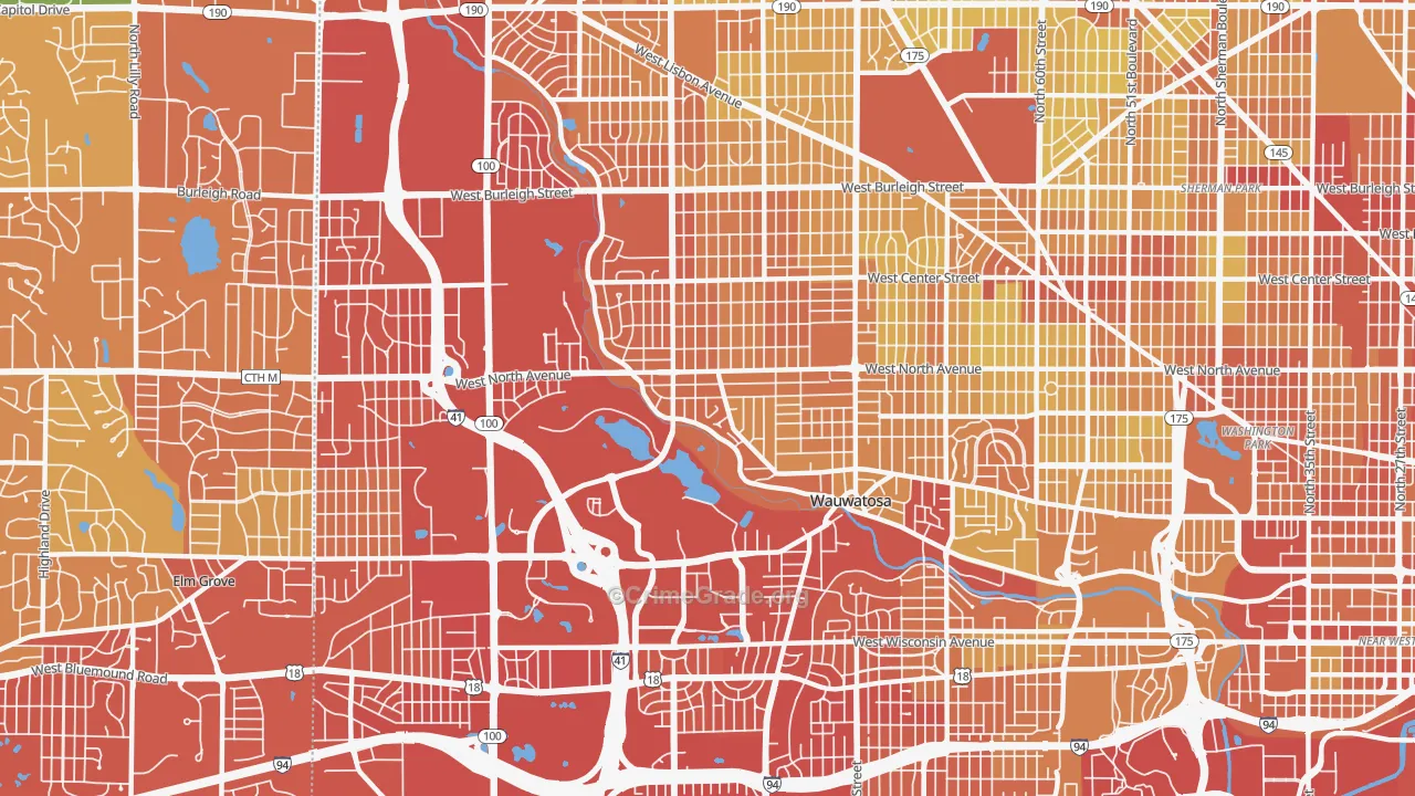 Wauwatosa, WI Map of Drug-Related Crime Rates