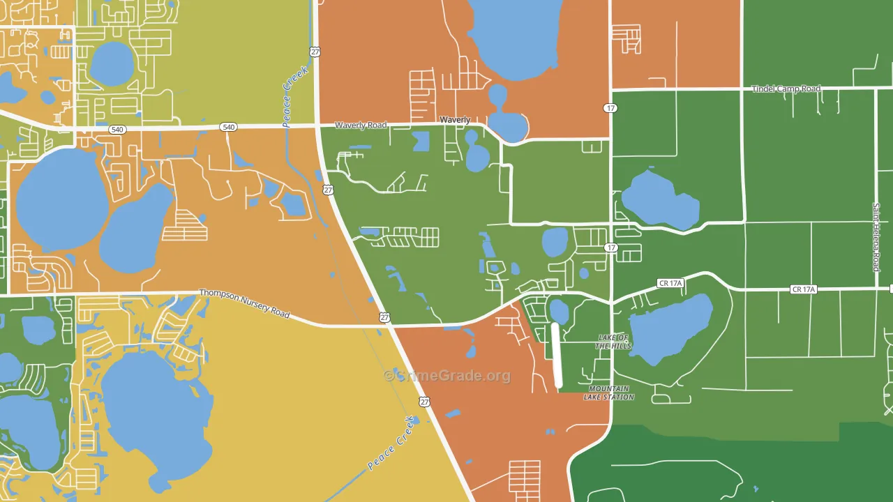 Waverly, FL Map of Drug-Related Crime Rates