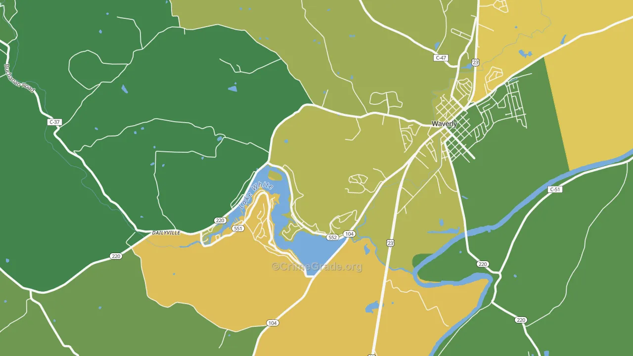 Waverly Gables, OH Map of Drug-Related Crime Rates
