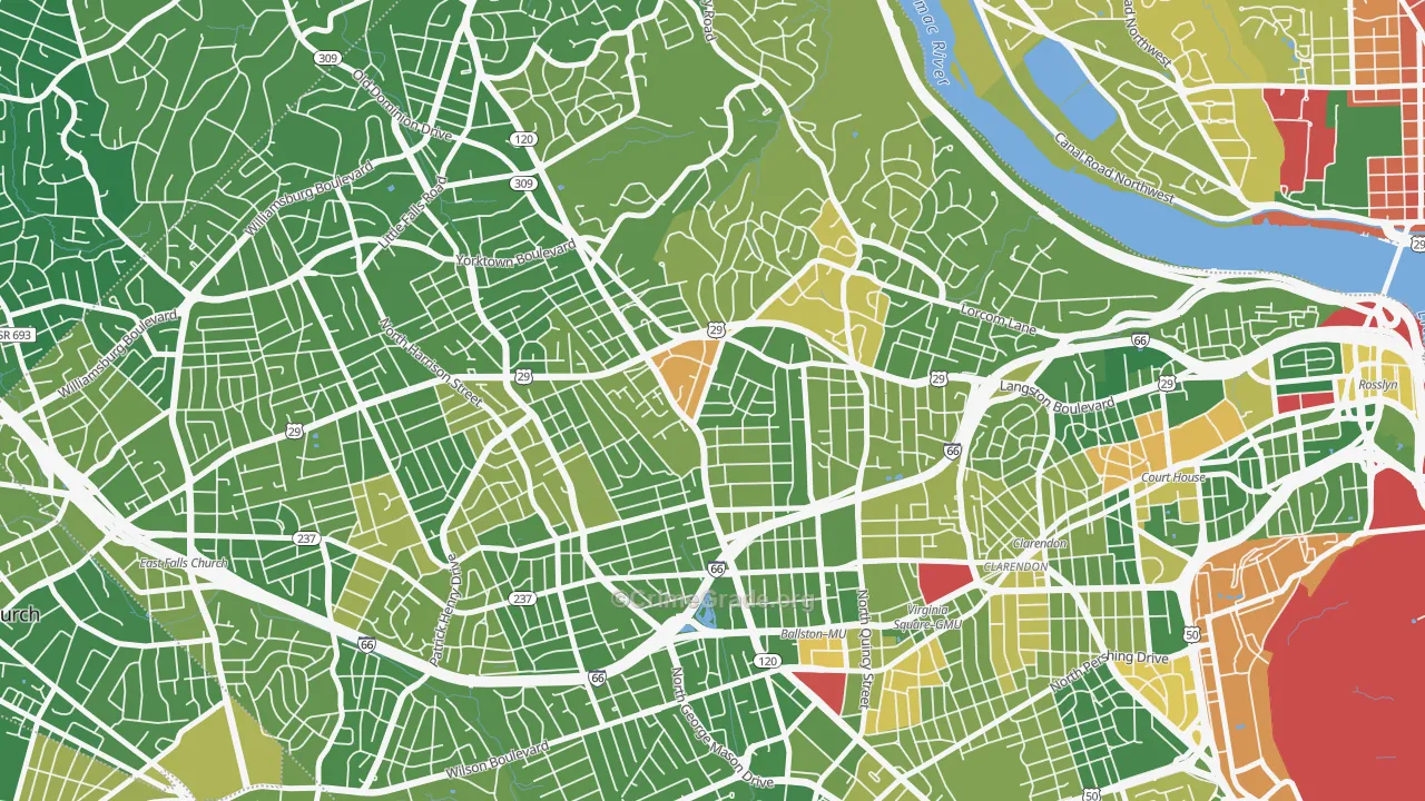 Waverly Hills, Arlington, VA Map of Drug-Related Crime Rates