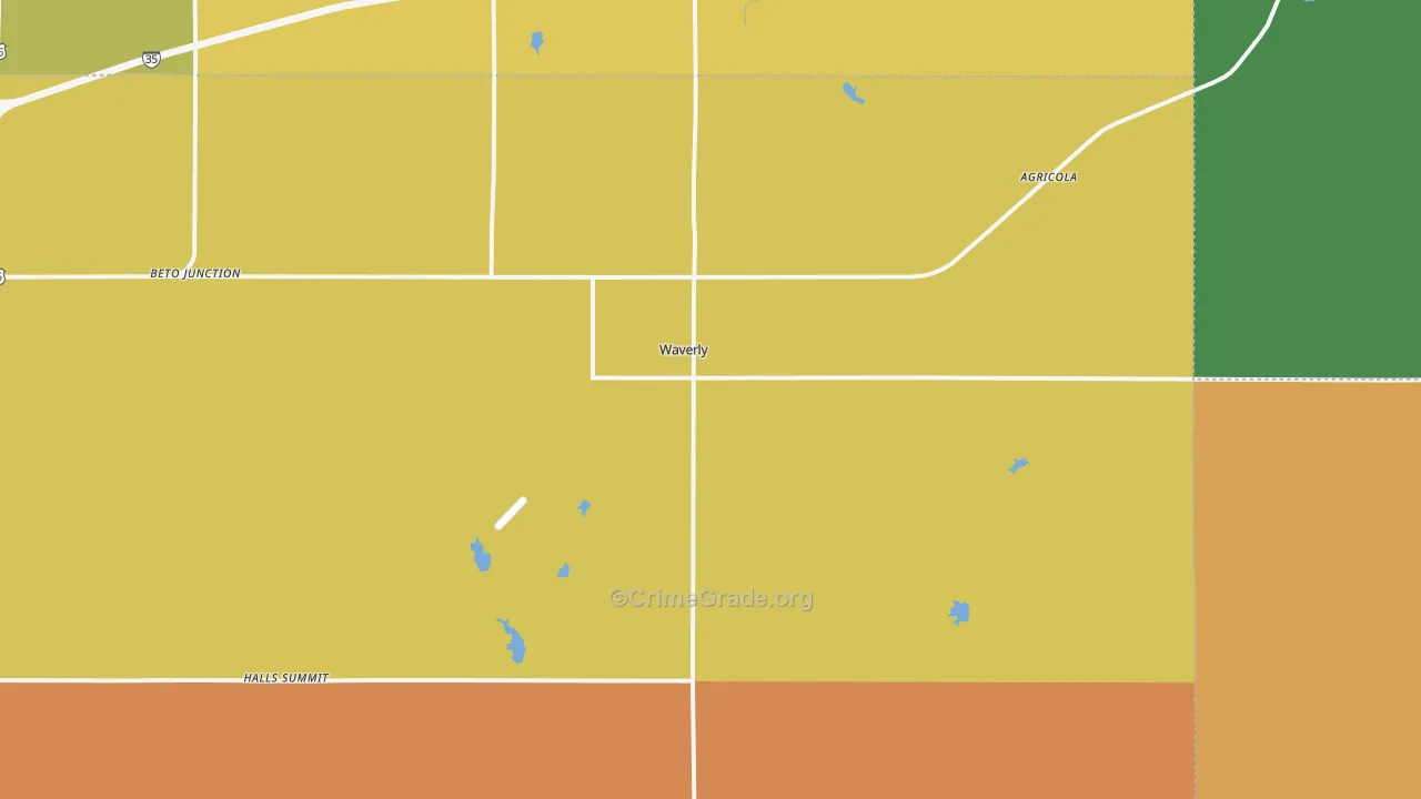 Waverly, KS Map of Drug-Related Crime Rates