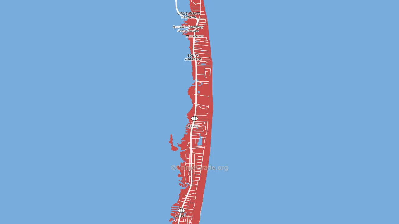Waves, NC Map of Drug-Related Crime Rates