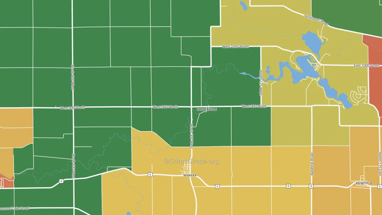 Wawaka, IN Map of Drug-Related Crime Rates