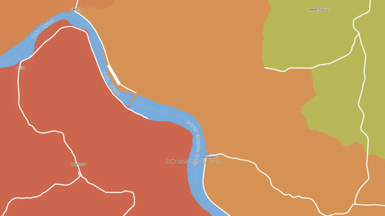 Wawawai, WA Map of Drug-Related Crime Rates