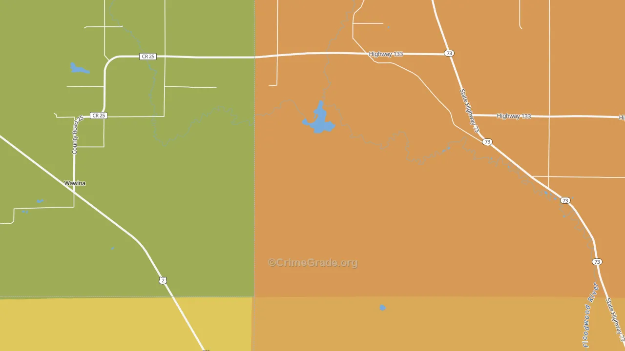 Wawina, MN Map of Drug-Related Crime Rates