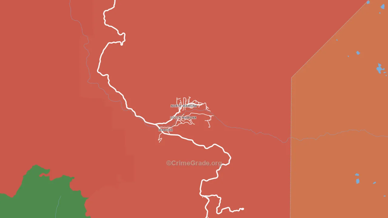 Wawona, CA Map of Drug-Related Crime Rates