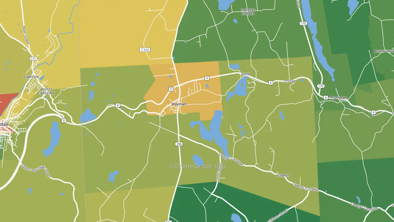 Waymart, PA Map of Drug-Related Crime Rates