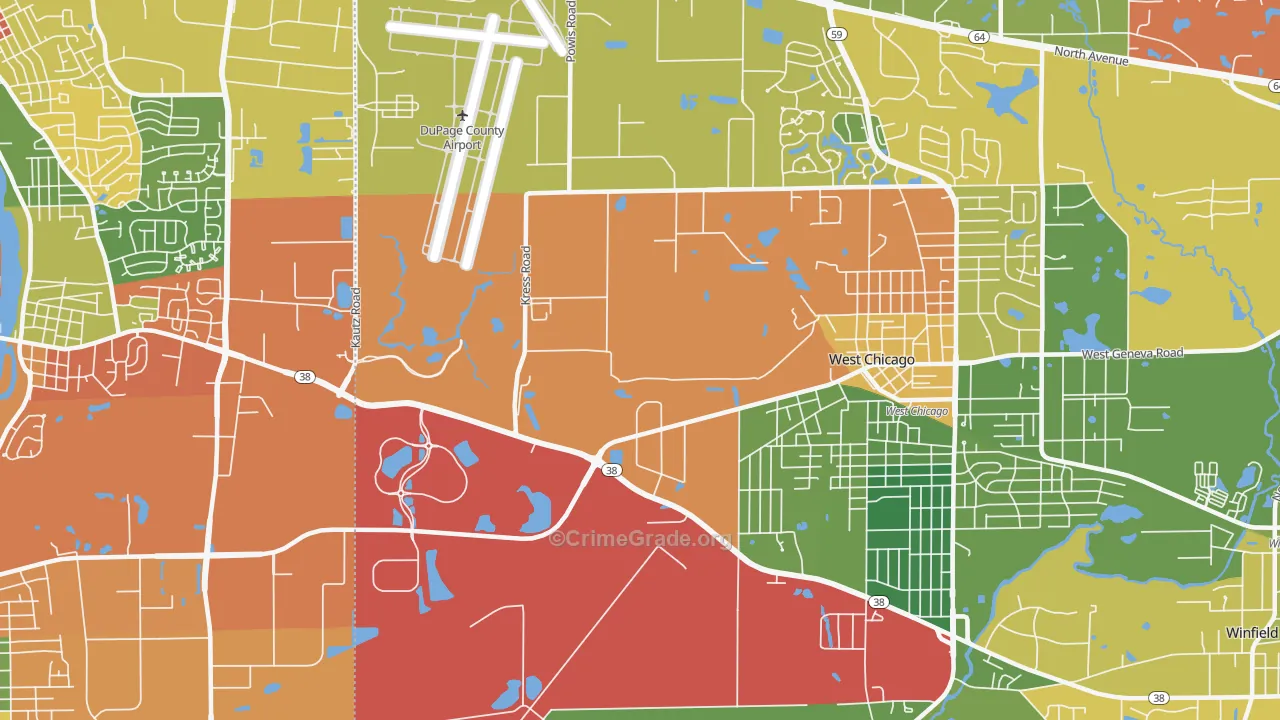 Wayne Center, IL Map of Drug-Related Crime Rates