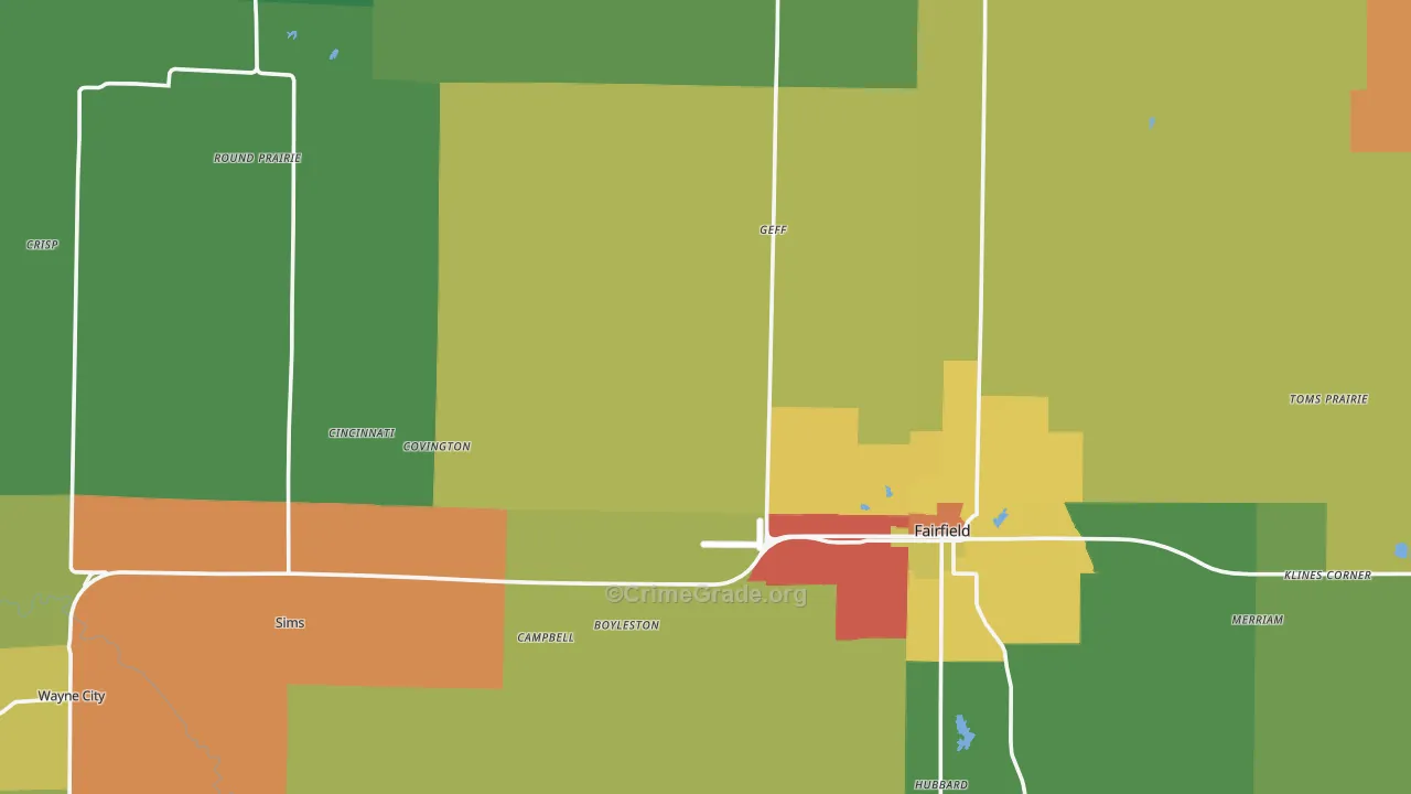 Wayne County, IL Map of Drug-Related Crime Rates