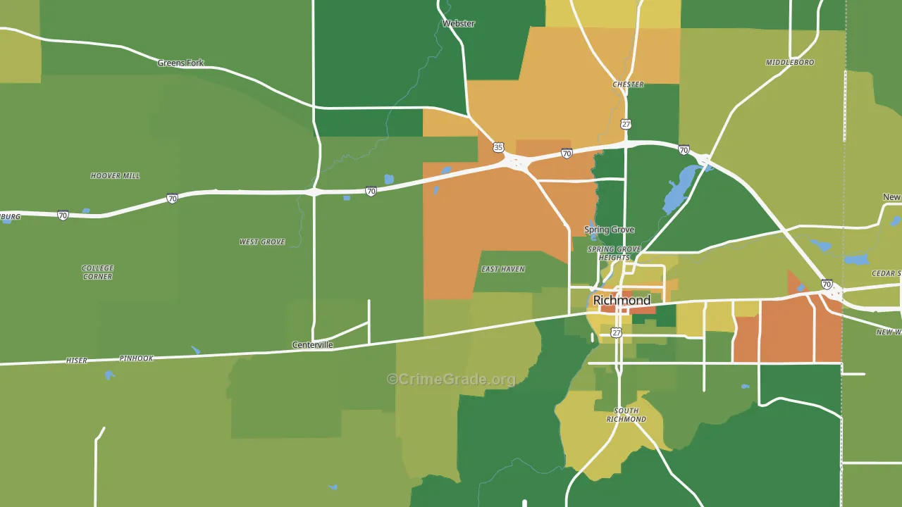 Wayne County, IN Map of Drug-Related Crime Rates