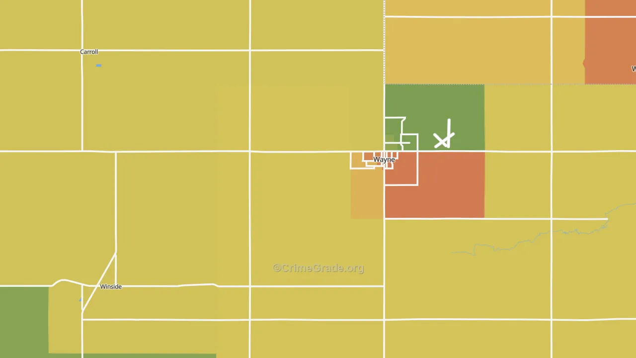 Wayne County, NE Map of Drug-Related Crime Rates