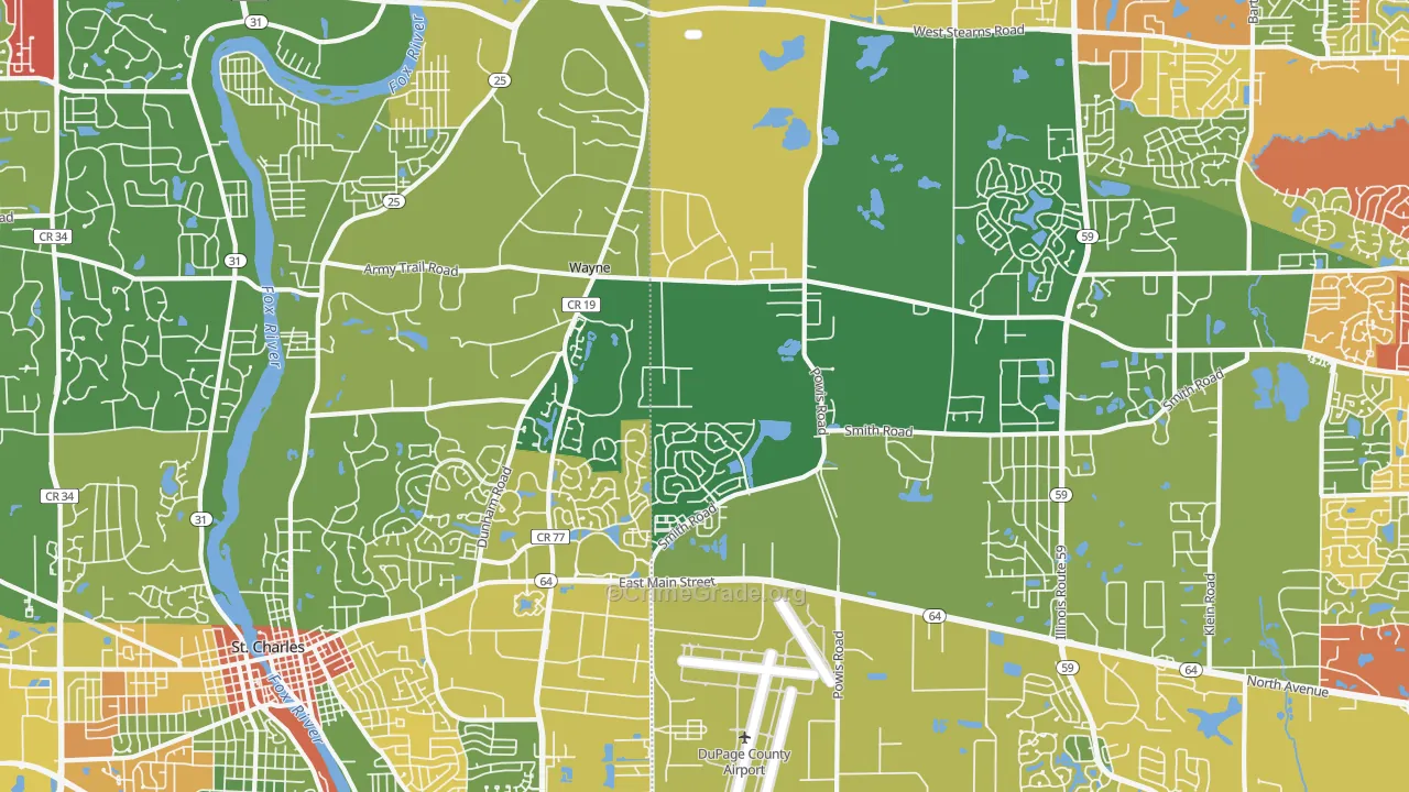 Wayne, IL Map of Drug-Related Crime Rates